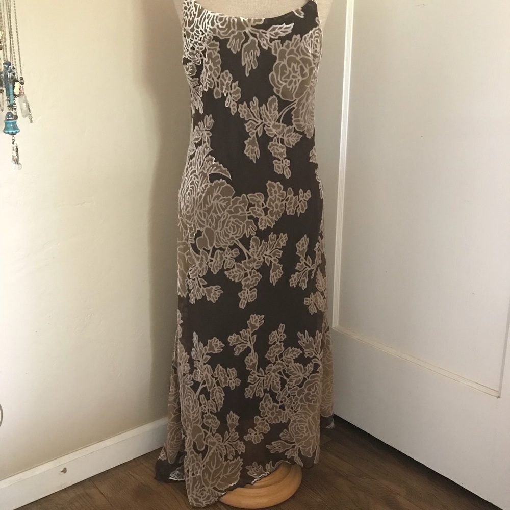 Brown & Tan Summer Cocktail Dress sz 10